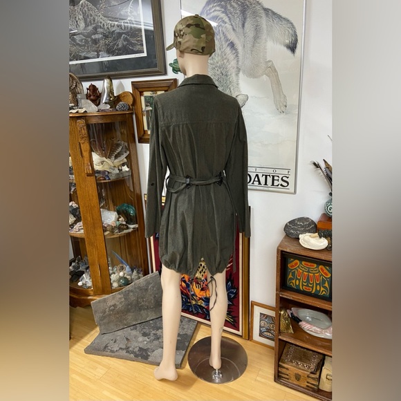 Dark Green Military Style Button Down Jacket - Picture 6 of 12